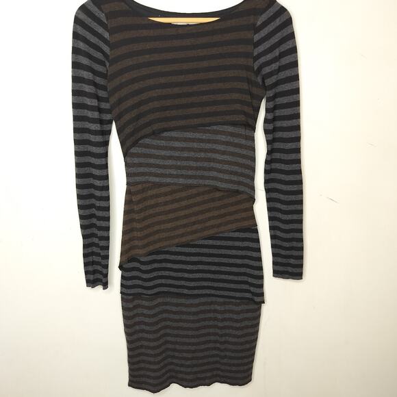 Joseph Ribkoff Tiered Stretch Knit Dress Striped - Picture 3 of 10